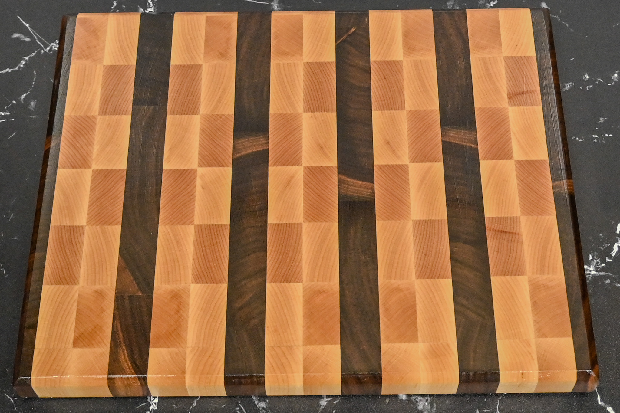 Maple and Walnut End Grain Cutting Board - Image 3