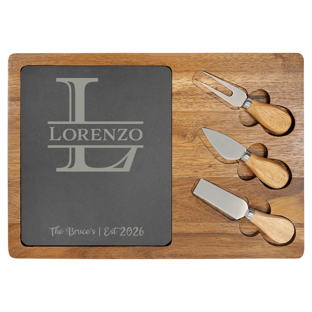 Acacia & Slate Cheese Board with Removable Insert