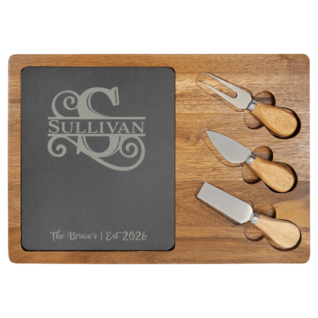 Acacia & Slate Cheese Board with Removable Insert - Image 5