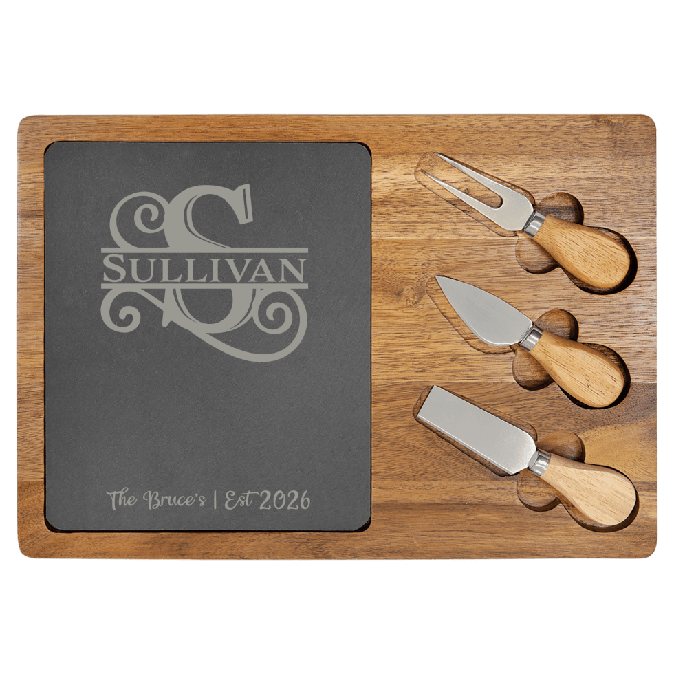 Acacia & Slate Cheese Board with Removable Insert