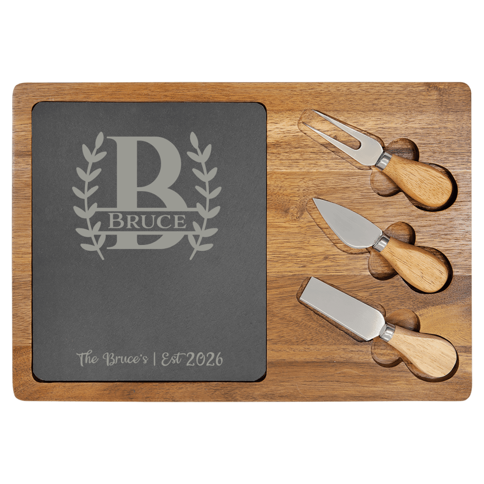 Acacia & Slate Cheese Board with Removable Insert