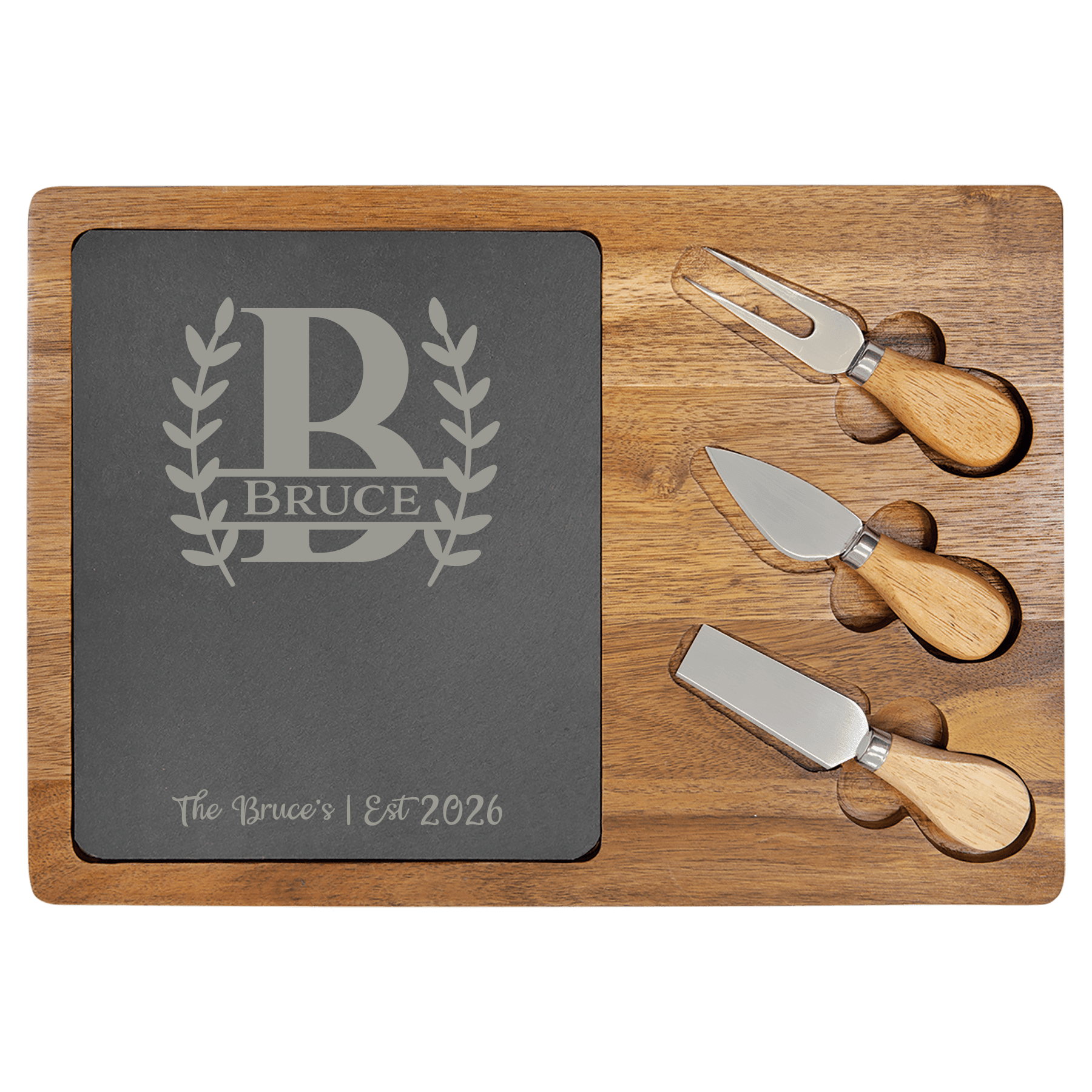 Acacia & Slate Cheese Board with Removable Insert - Image 6