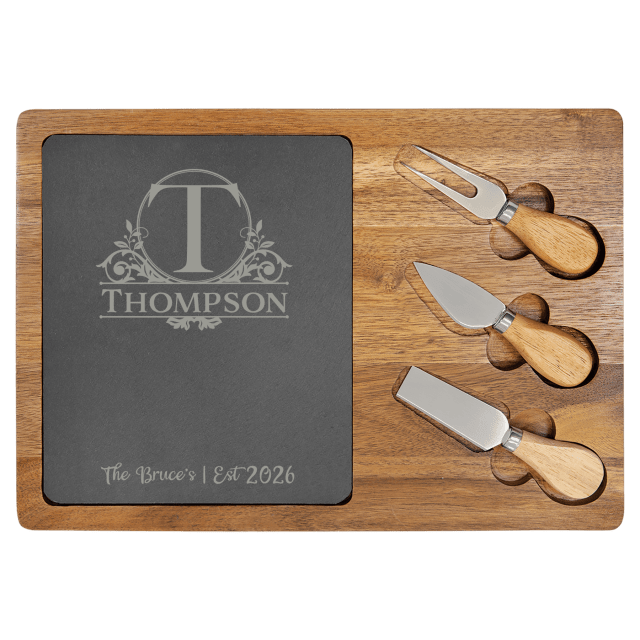 Acacia & Slate Cheese Board with Removable Insert - Image 7